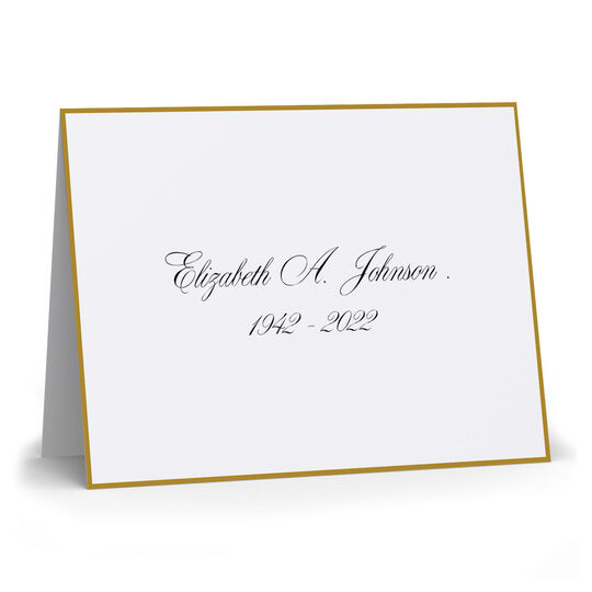 Gold Silhouette Folded Sympathy Cards - Raised Ink
